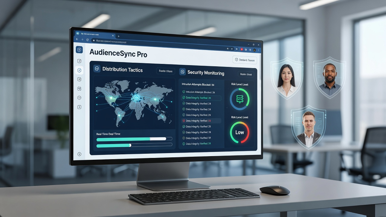 Security dashboard within a browser extension displaying threat detection alongside audience segmentation options