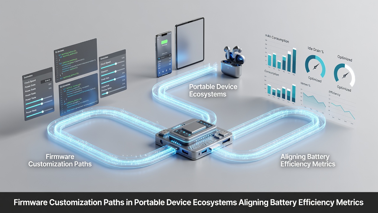 Close-up of firmware settings panel showing battery metrics aligned with secure sharing options on a tablet device
