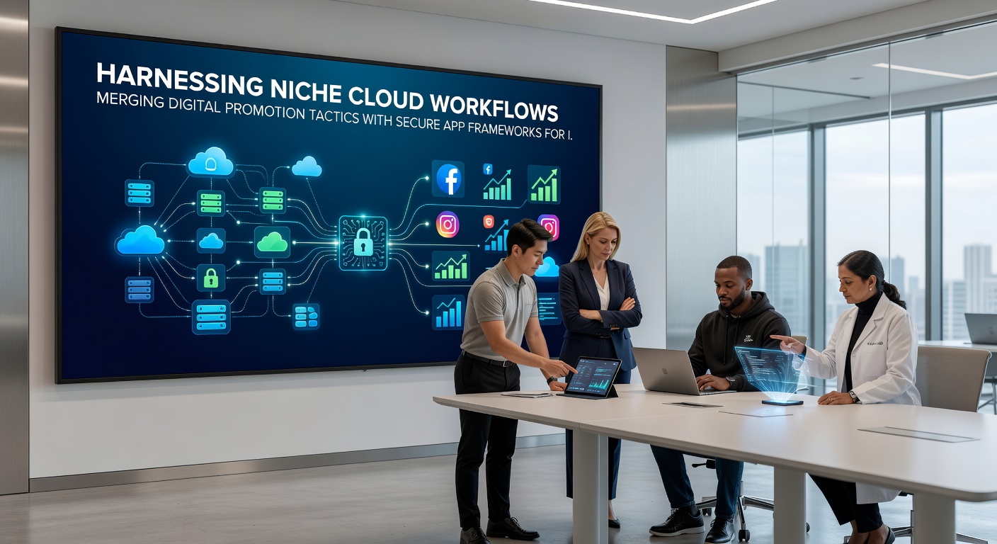 Creator using secure cloud-based app interface for digital promotion and workflow management
