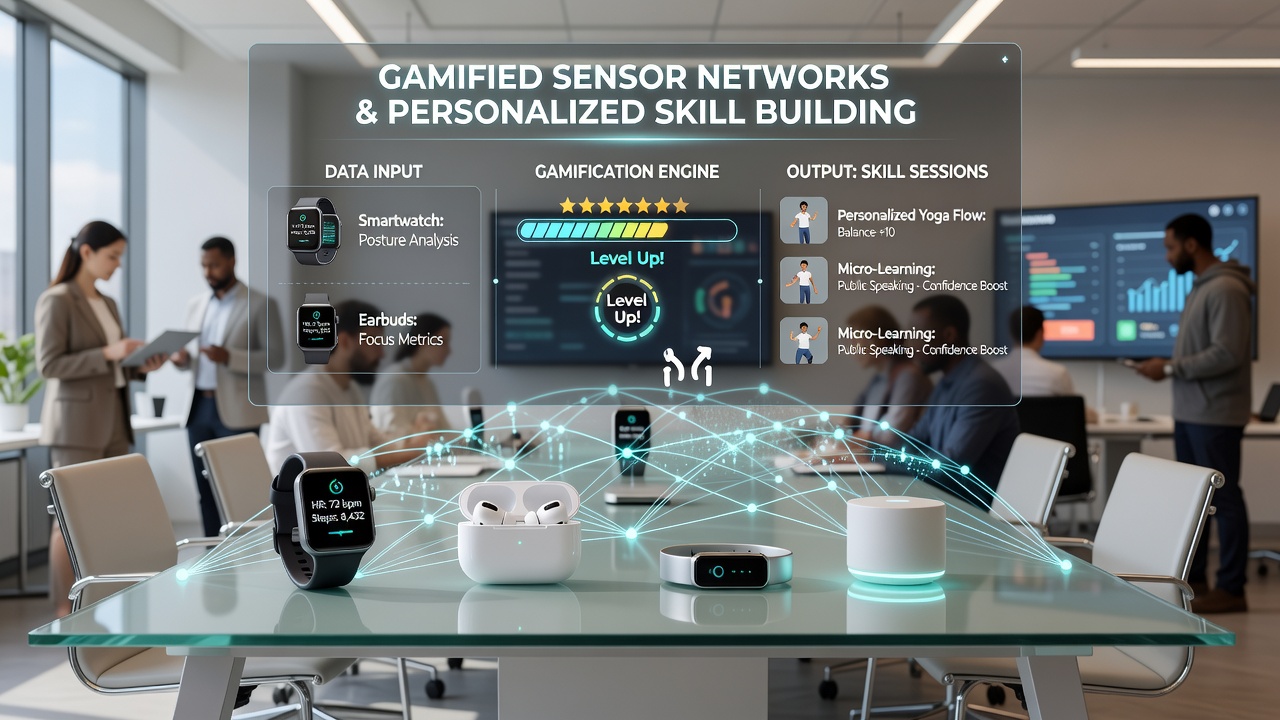 Gamified interface displaying real-time sensor metrics during a remote calibration skill session