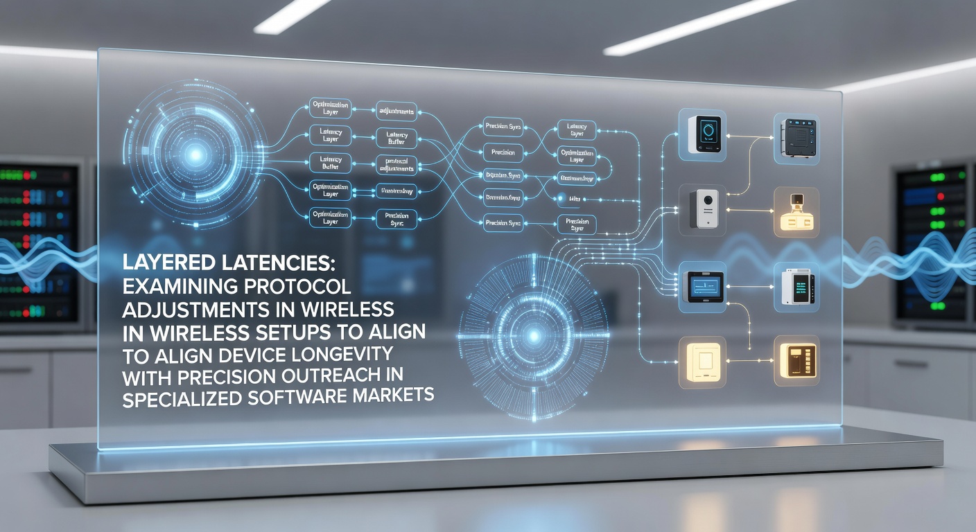 Wireless network protocol layers diagram showing latency components in specialized device setups