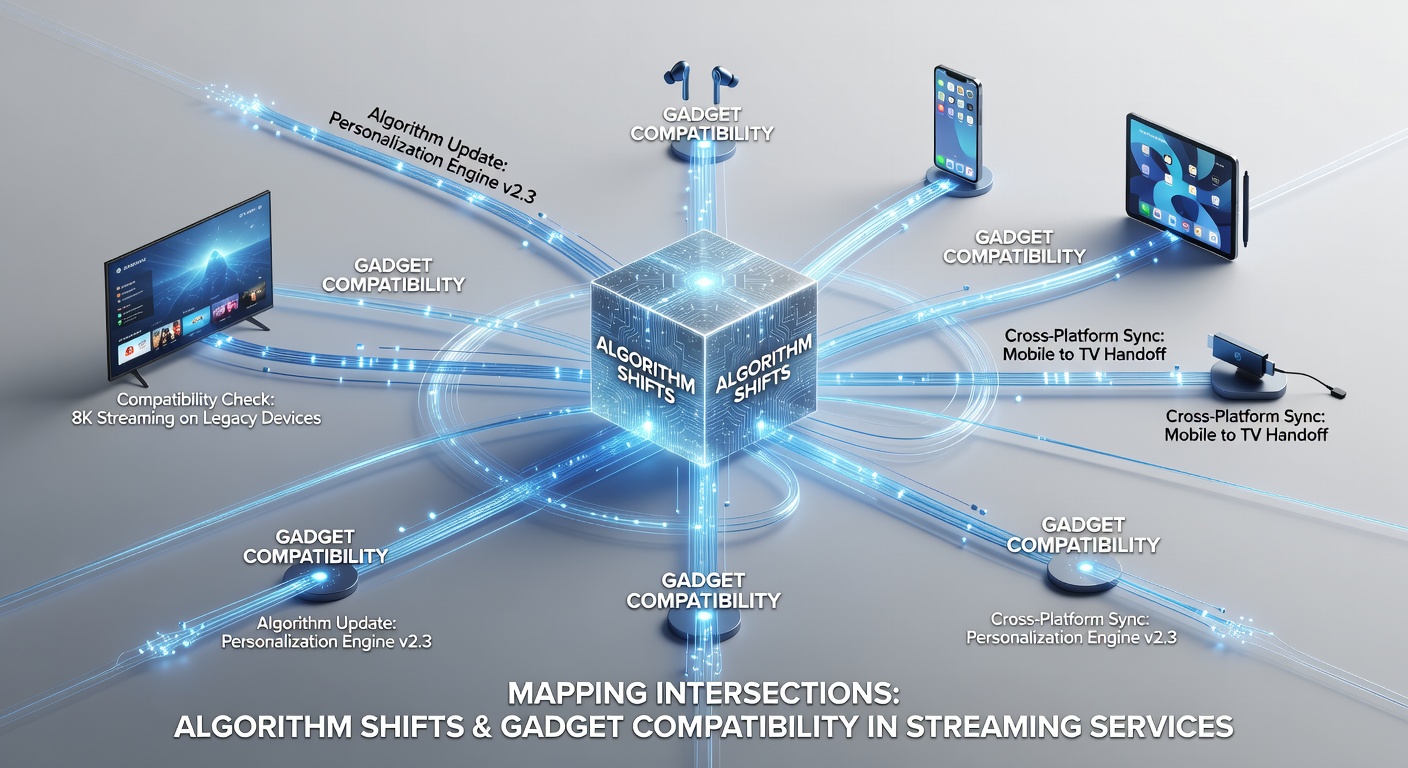 Independent content producer testing video playback across multiple streaming devices including tablets, phones, and smart TVs to check algorithm-driven recommendations