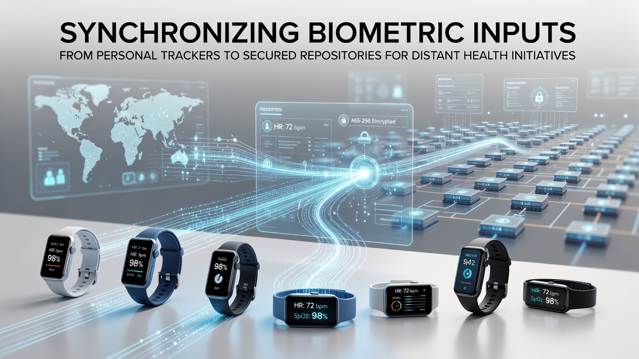 Biometric data synchronization from personal trackers to secure health repositories