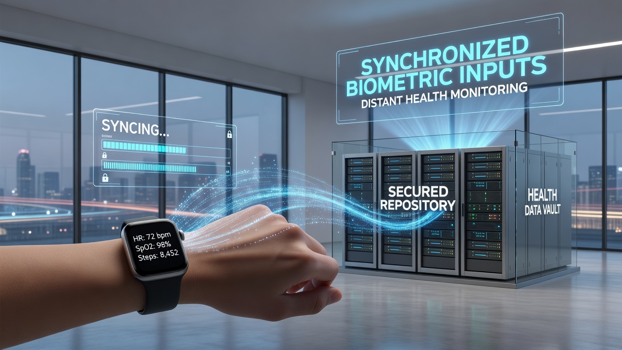 Secure data repositories receiving synchronized biometric inputs from wearable trackers